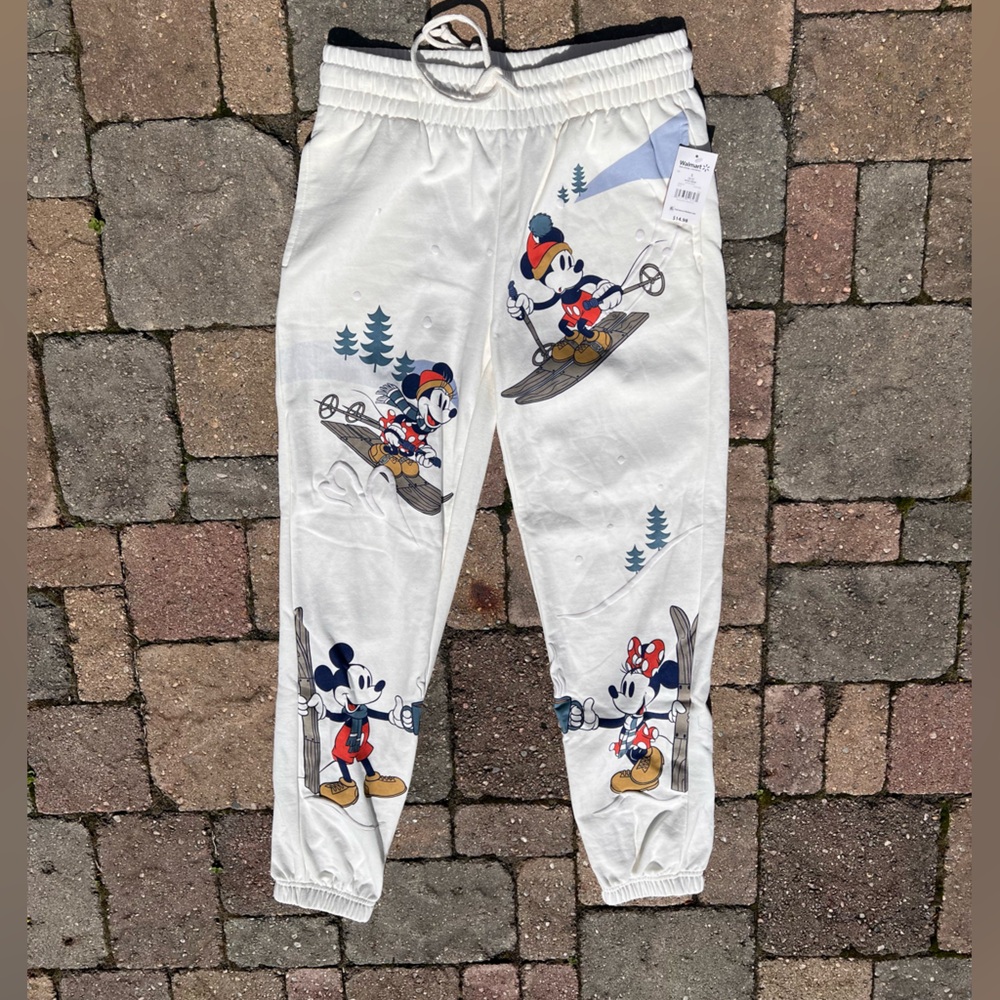 White Mickey Mouse Joggers